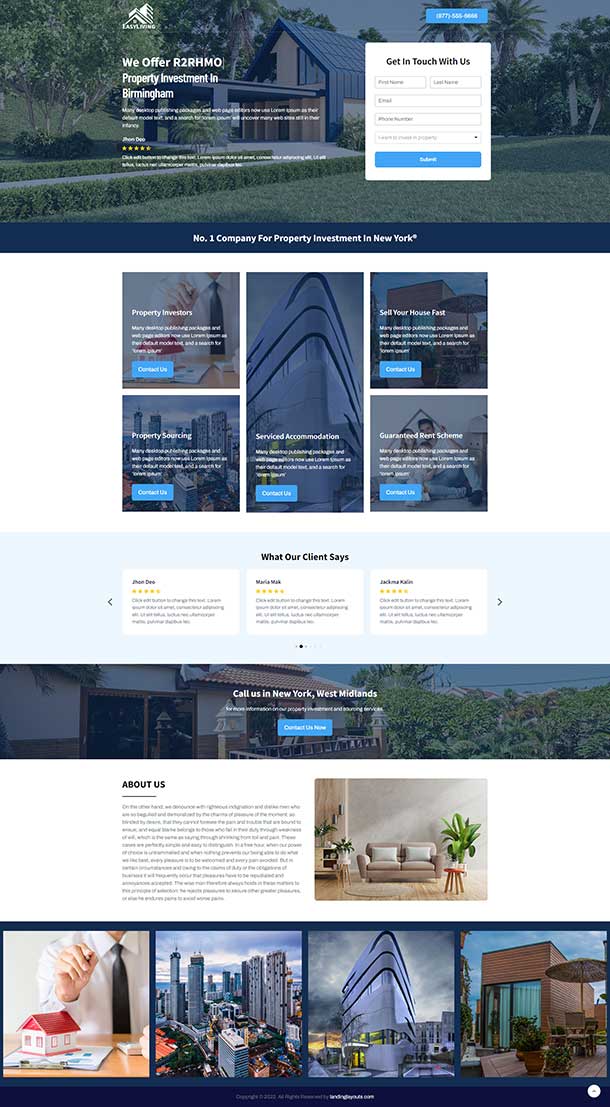 Property Investment Landing Page