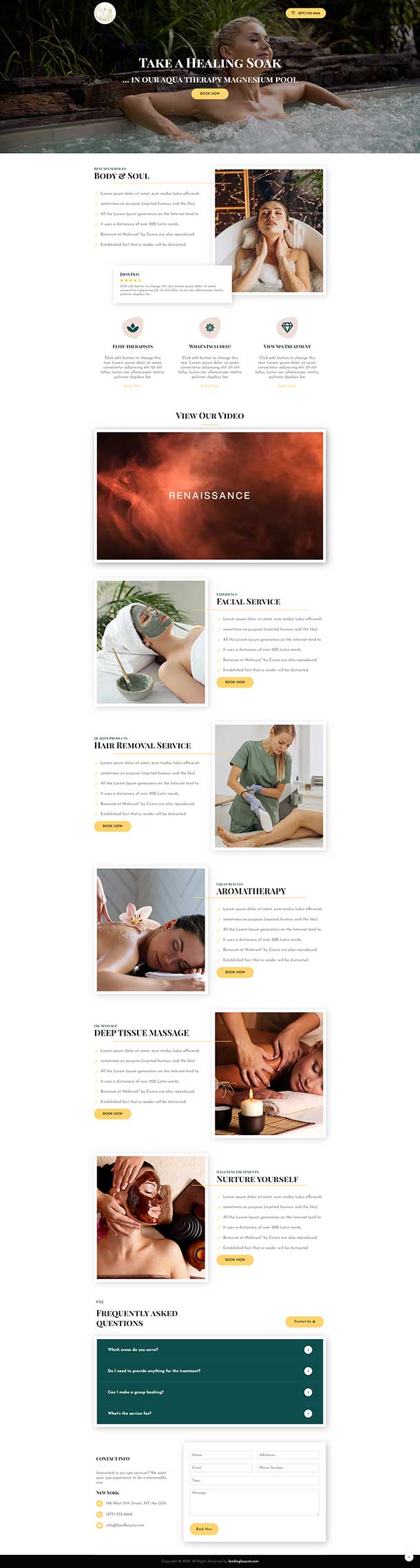Best Spa Services Landing Page