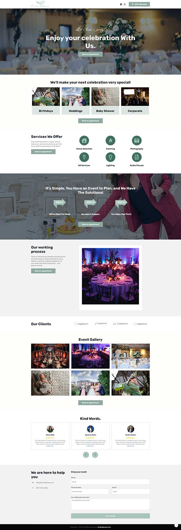 Professional Event Planner Landing Page
