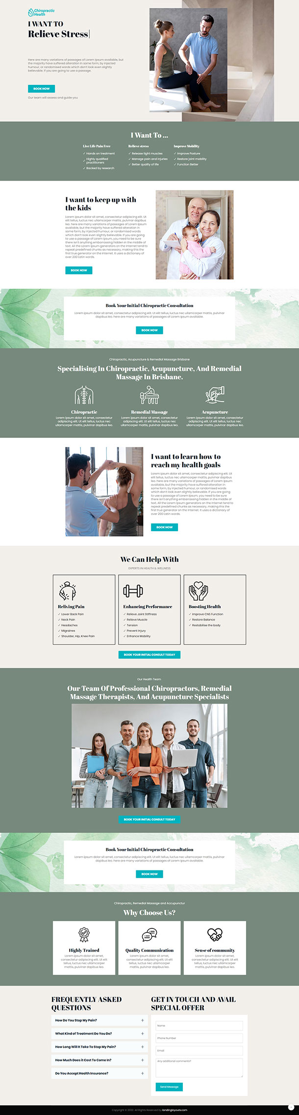 Chiropractic Lead Generation Landing Page