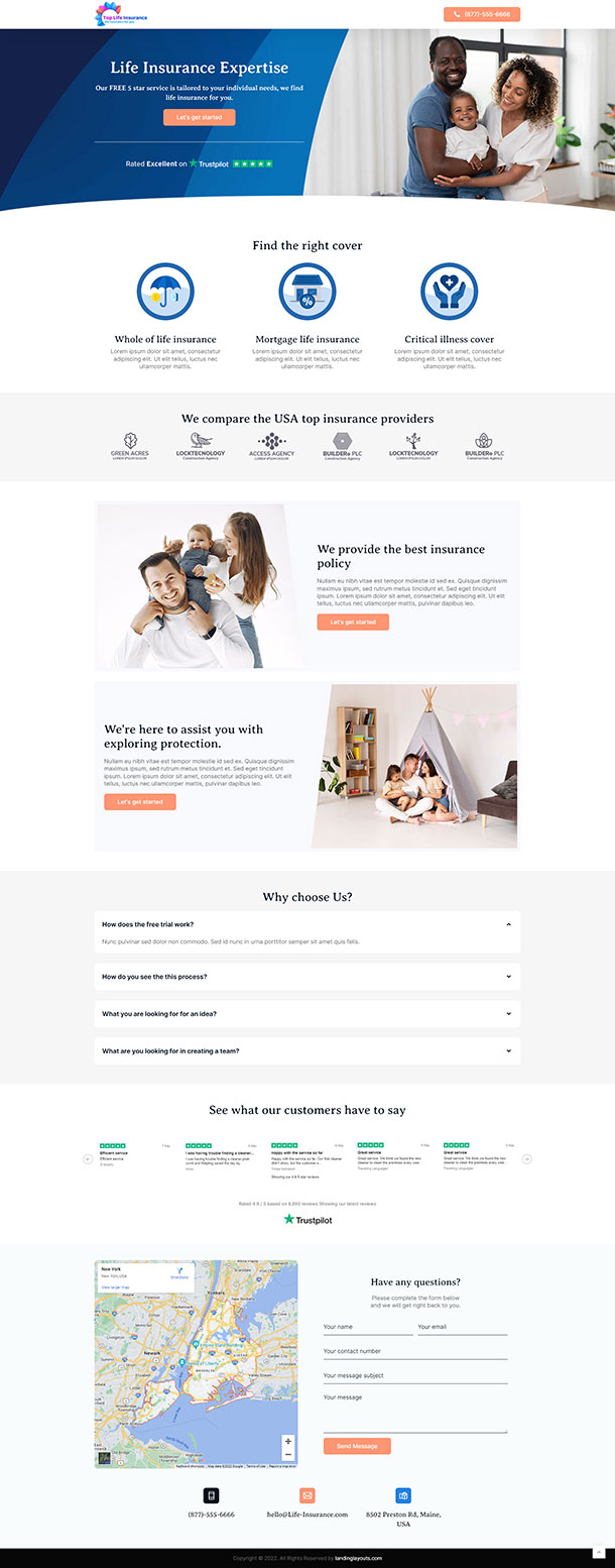 Top Life Insurance Landing Page