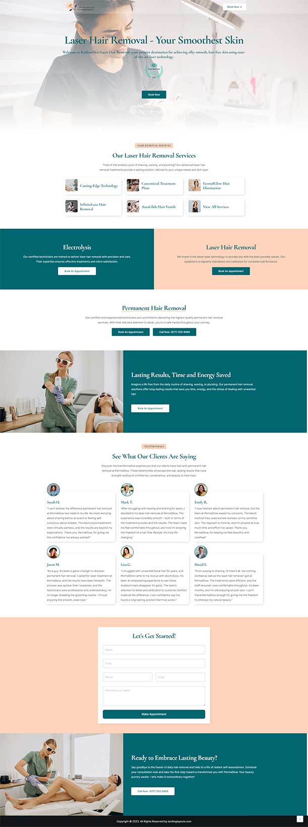 Effective Laser Hair Removal Lead Generation Landing Page