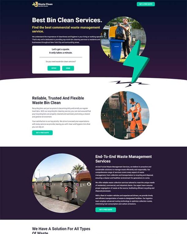 Result-driven Trash Can Cleaning Services Lead Generation Landing Page